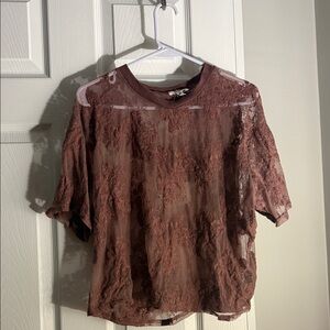 Maurices Floral Sheer Top - Brown